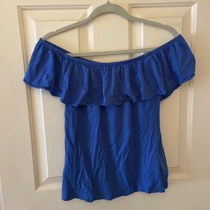 Lilly Pulitzer Blue Off the Shoulder Top